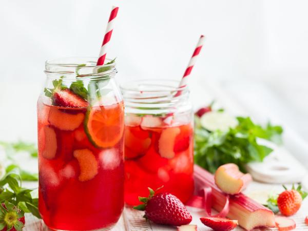 Strawberry, Lime, and Rhubarb Lemonade