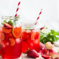 Strawberry, Lime, and Rhubarb Lemonade